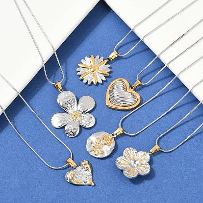 304 двухцветные подвески из нержавеющей стали для женщин, золотые и нержавеющая сталь цвет