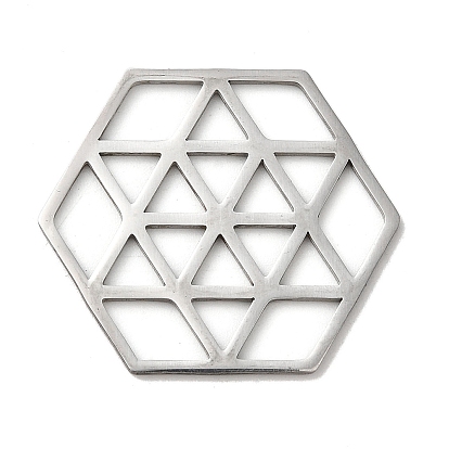 Pendentifs en acier inoxydable, hexagone