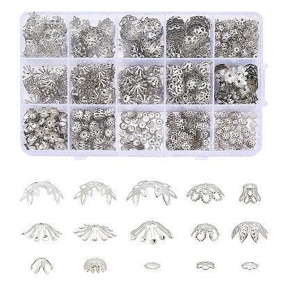 756 шт. 12 стили железные колпачки для бусин, цветок