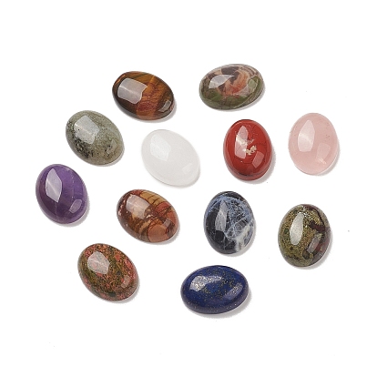 Mixed Gemstone Cabochons, Half Oval