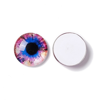 Half Round/Dome Dragon Eye Printed Glass Cabochons