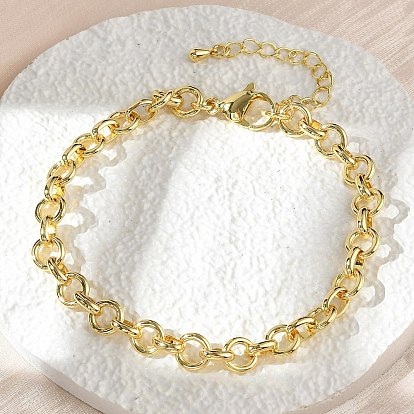 Латунные браслеты-цепочки с кольцами для женщин и мужчин, долговечный, стойки покрытие, без кадмия и без свинца