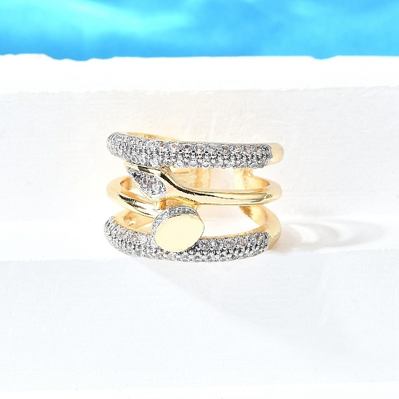 Латунные микро проложить манжеты кольца кубического циркония, без кадмия и без свинца, овальные