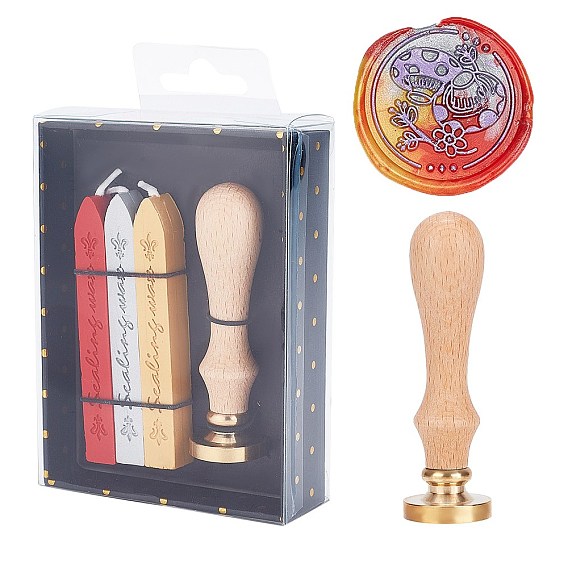 DIY альбом, латунь сургучная печать штамп, деревянная ручка и восковые наборы