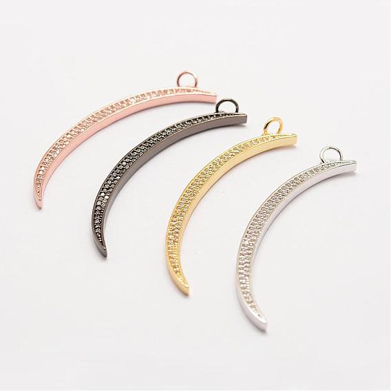 Латунь микро проложить класса аа кубический цирконий большие кулоны, долговечный, луна, без кадмия, без никеля и без свинца