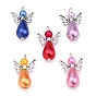 ABS Plastic & Acrylic Imitation Pearl Angel Pendants, with Alloy Wing Beads, for Wedding Decoration