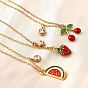 304 ожерелья из нержавеющей стали с красной эмалью для женщин, с кристально горный хрусталь, реальный 18 k позолоченный