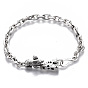 Men's Alloy Cable Chain Bracelets, Mouse with Cheese, with S-Hook Clasps