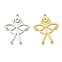 201 Stainless Steel Chandelier Component Links, Butterfly with Crescent Moon