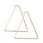 201 Stainless Steel Angular Hoop Earrings, with 304 Stainless Steel Pins, Triangle