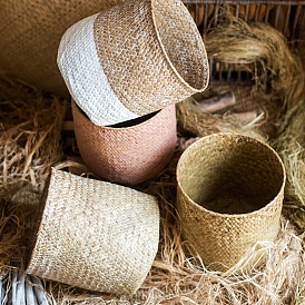 Seagrass Braided Round Baskets, for Storing Home Fruit Snack Vegetables