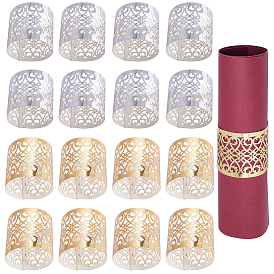 50шт 2 стильные металлические кольца для бумажных салфеток, выдолбить, для столовых принадлежностей для украшения стола, прямоугольные