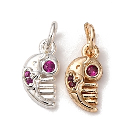 Латунные микро проложить кубического циркония подвески, череп прелести, с целью перехода в кольце, без кадмия и без свинца, стойки покрытие, долговечный