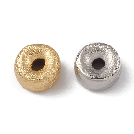 Rack Plating Brass Beads, Flat Round, Cadmium Free & Lead Free, Long-Lasting Plated