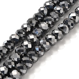 Terahertz Stone Beads Strands, Faceted, Rondelle