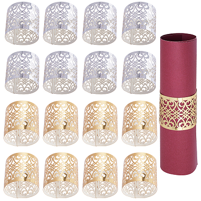 50шт 2 стильные металлические кольца для бумажных салфеток, выдолбить, для столовых принадлежностей для украшения стола, прямоугольные