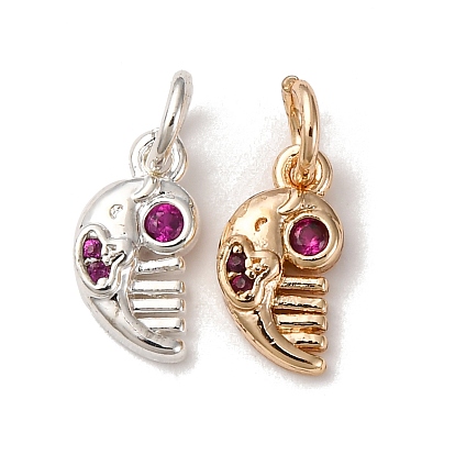 Латунные микро проложить кубического циркония подвески, череп прелести, с целью перехода в кольце, без кадмия и без свинца, стойки покрытие, долговечный