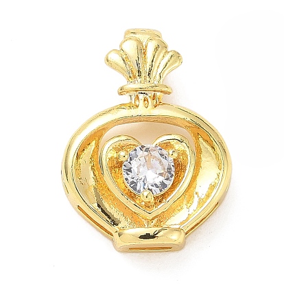 Латунные микро проложить кубического циркония подвески, без кадмия и без свинца, сердце прелести