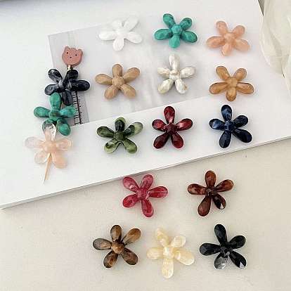 Непрозрачные акриловые бусины, цветок, два тона, граненые