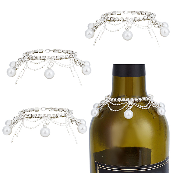 Латунные стеклянные стразы винные бутылки подвески украшение