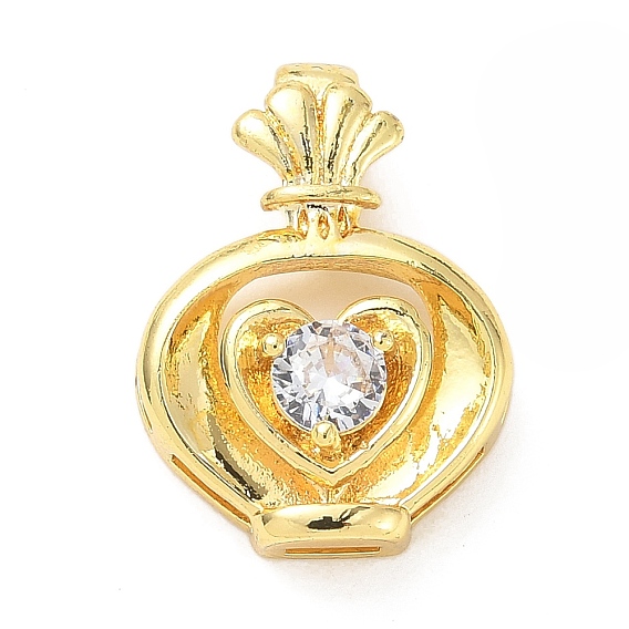 Латунные микро проложить кубического циркония подвески, без кадмия и без свинца, сердце прелести