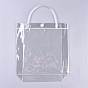 Valentine's Day Transparent PVC Plastic Gift Bag with Handle, for Wedding Birthday Baby Shower, Recycled Bag, Square