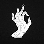 201 Stainless Steel ASL Pendants, Laser Cut, OK Gesture