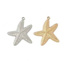 304 подвески из нержавеющей стали, очарование морской звезды, ионное покрытие (ip)