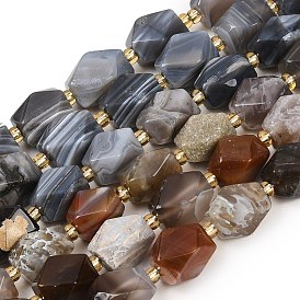 Природные Ботсвана агат бисер нитей, ромб, граненые, с бисером
