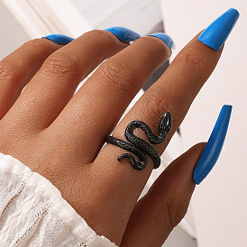 Vintage Ethnic Punk Hip-hop Snake Ring for Men and Women, Minimalist Single Engagement Ring
