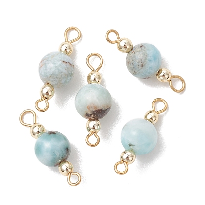 Круглые соединительные подвески из натурального ларимара, с 304 петлями из нержавеющей стали