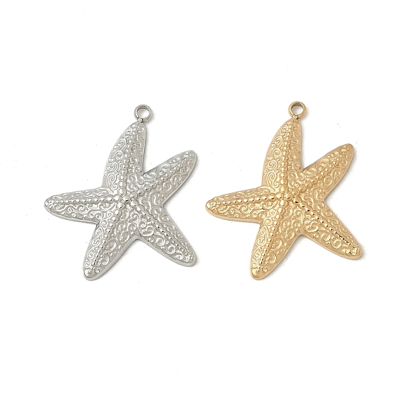 304 подвески из нержавеющей стали, очарование морской звезды, ионное покрытие (ip)