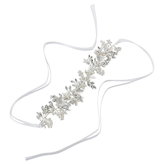 Свадебный пояс из полиэстера и латунных страз для украшения банкетного платья