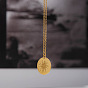 304 Stainless Steel Evil Eye Coin Pendant Necklaces