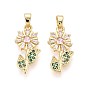 Латунные микро проложить кубического циркония подвески, цветок