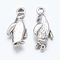 Сплавочные подвески тибетского стиля, без свинца и без кадмия, пингвин, 23x10x3.5 мм, отверстие : 2 мм