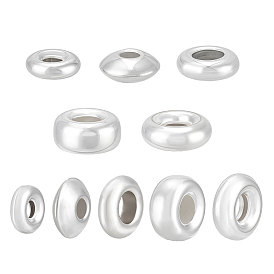 10 шт. 5 стили 925 бусины-разделители из стерлингового серебра, разнообразные, рондель