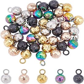 40 pcs 5 colores 304 dijes de acero inoxidable, rondo, textura