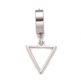 Créoles pendantes triangle en acier inoxydable, bijoux punk hip-hop pour hommes femmes