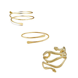 Adjustable Metal Snake Bracelet - Creative, Geometric, Western Style, Statement Jewelry.