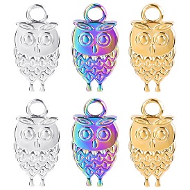 Owl gold colorful diy jewelry stainless steel accessories pendant pendant