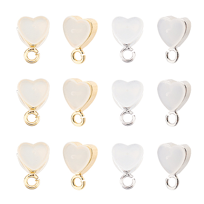 20шт 2 цвета силикона с латунными ушными гайками, с горизонтальными петлями, сердце