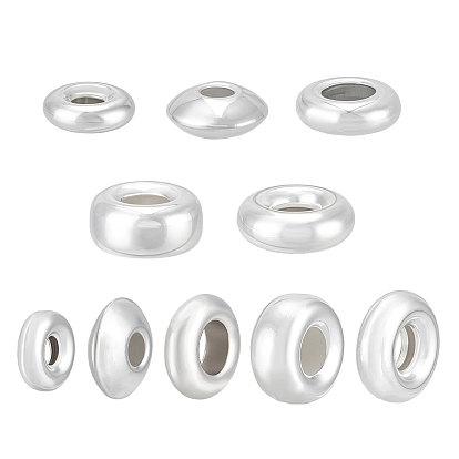 10 шт. 5 стили 925 бусины-разделители из стерлингового серебра, разнообразные, рондель