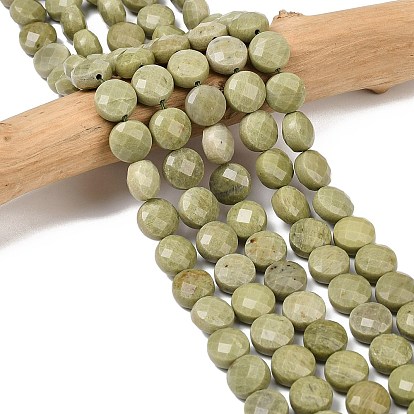 Бусы из натурального алашанского агата, граненый ромб, плоско-круглые