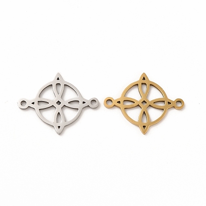 201 подвески из нержавеющей стали, полые плоские круглые звенья с цветком