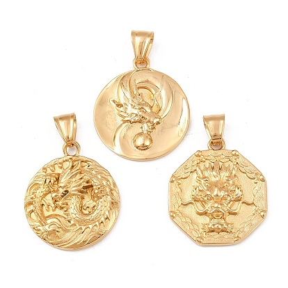 304 подвески из нержавеющей стали, очарование дракона, ионное покрытие (ip)