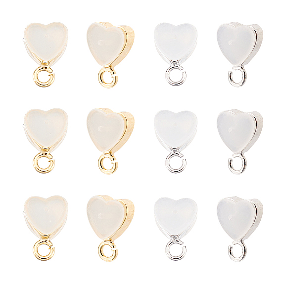 20шт 2 цвета силикона с латунными ушными гайками, с горизонтальными петлями, сердце