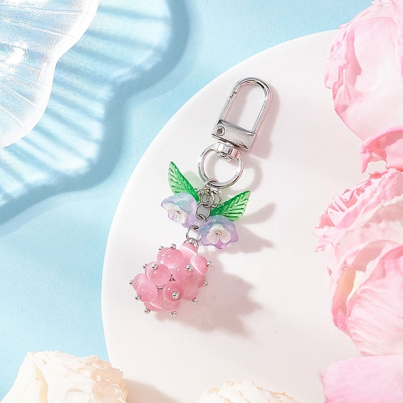 Круглые подвески кошачий глаз украшения, со стеклянными бусинами в виде цветов и поворотными застежками из сплава