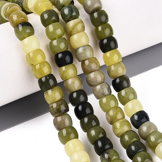 Natural Jade Beads Strands, Barrel