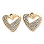 Alloy Rhinestone Pendants, Heart Charms